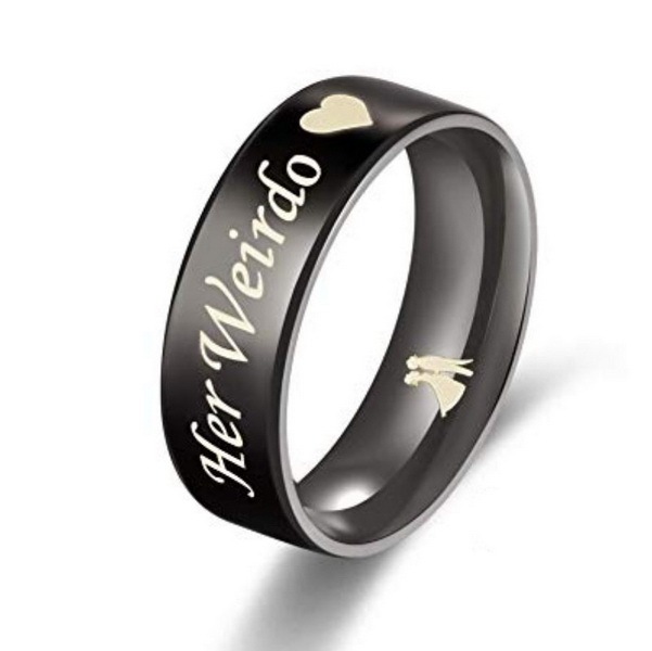 her weirdo/ his crazy black couple ring