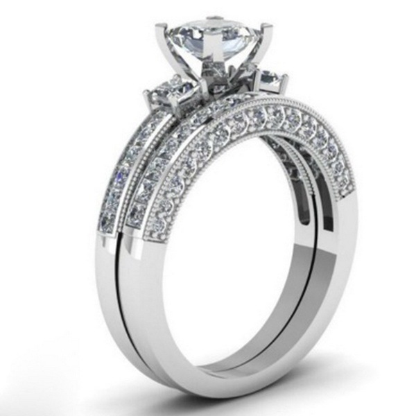 Women's Cubic Zirconia Men's Diamond Couple Ring