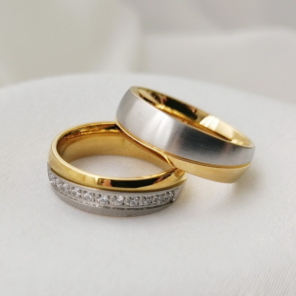Simple Stainless Steel Band Rings for Women Men