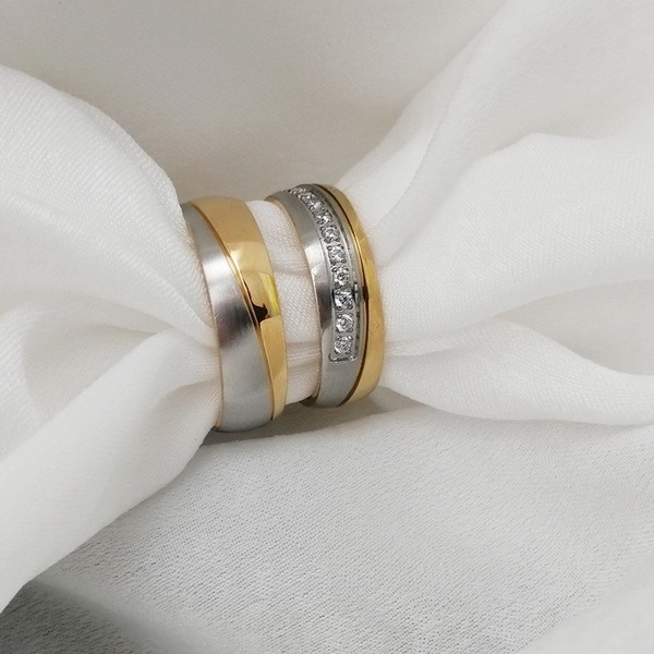Simple Stainless Steel Band Rings for Women Men