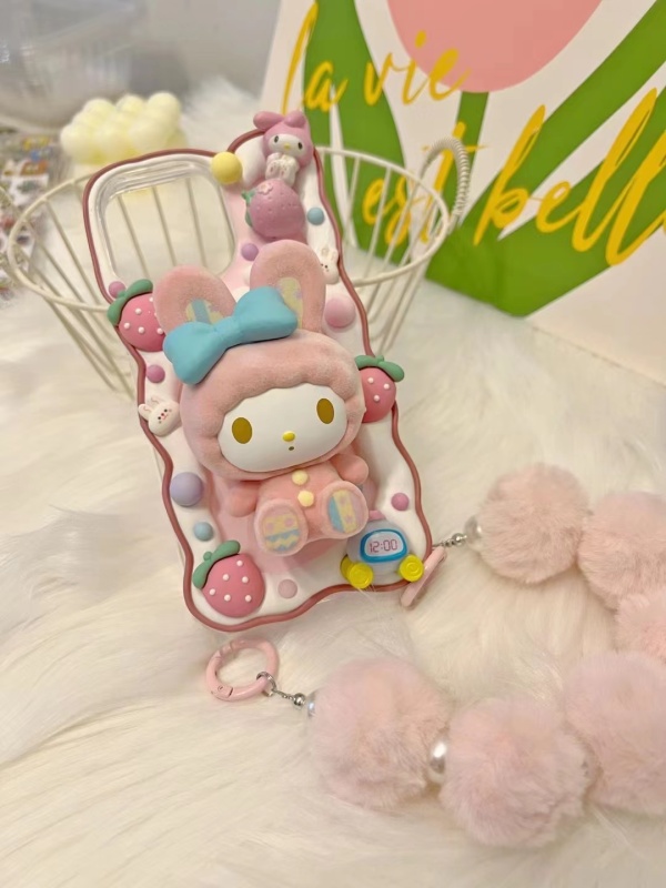 Melody Sanrio  Decoden Handmade Custom Cream Phone Case for