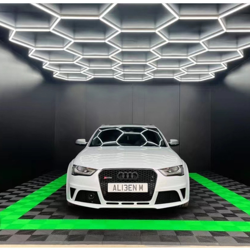 Venta al por mayor Garaje LED Hexagonal Light Honeycomb Light Car Beauty Station Garage Light