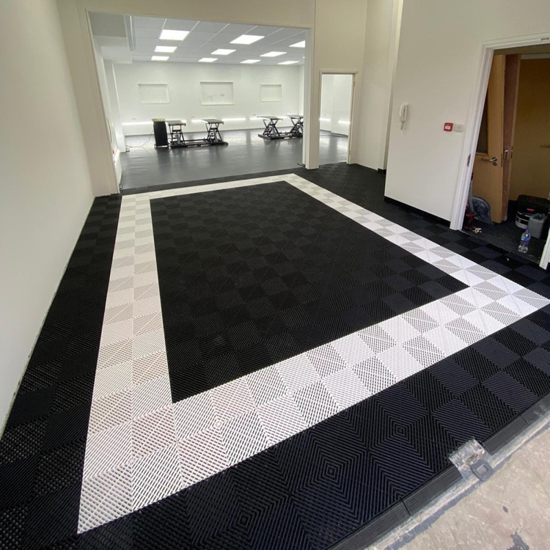Plastic Interlocking Garage Floor Tiles Removable/Flexiable PP PVC Interlocking Flooring Mats for Car Washing