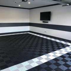 Ladrilhos de piso de oficina de detalhamento de carro Ladrilhos de piso de garagem modulares intertravados de plástico