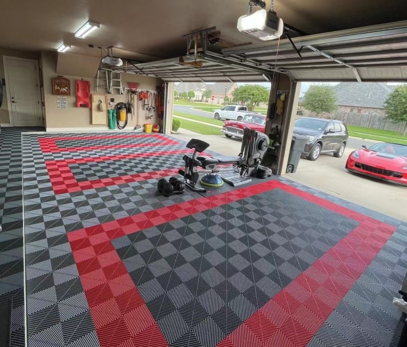 Top Qualified Interlocking Pvc Garage Floor Tiles Modular Garage Floor Mat For Carwash Detailing Shop