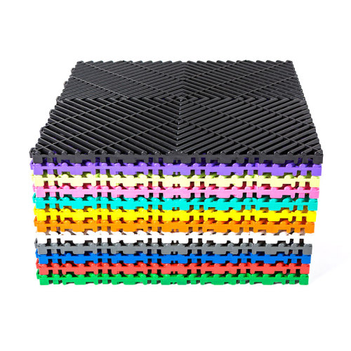 1.8cm Vented Grid Garage Floor Tiles Car Detailing Flooring