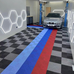 Rigid Modular Anti Slip Workshop Drainage Plastic PVC Garage Floor Tile Interlocking for Car Parking Car wash Garage Flooring