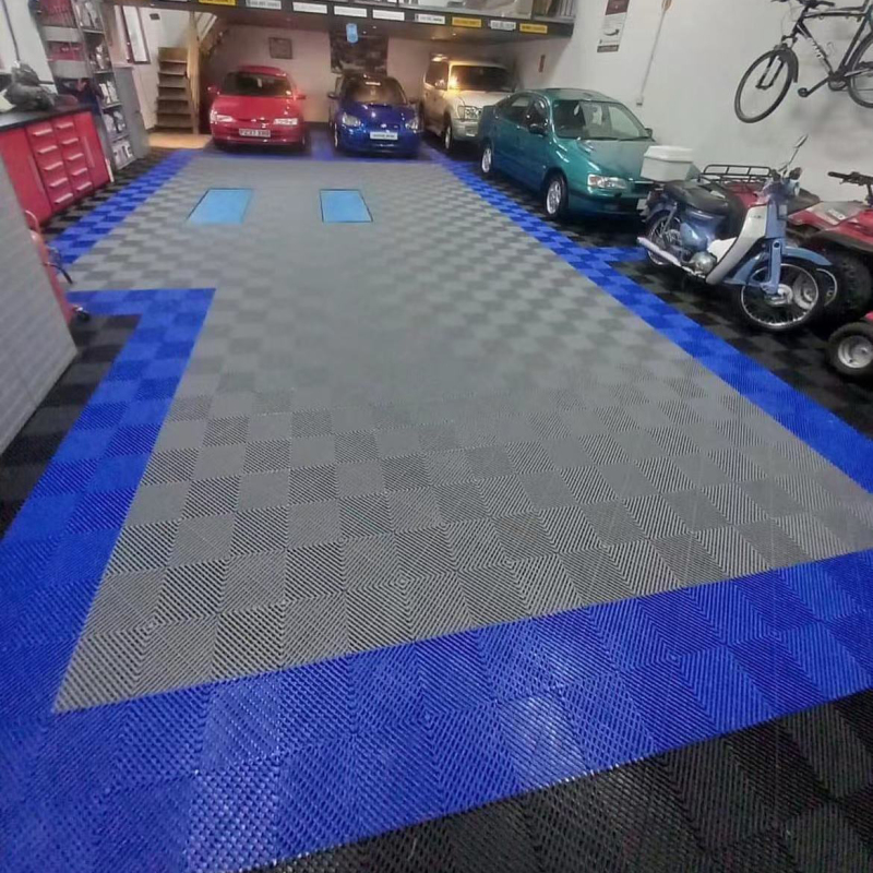 Piso de plástico antiderrapante para lavagem de carros com bloqueio de drenagem para garagem ladrilhos de plástico PP com luz LED para lavagem de carros