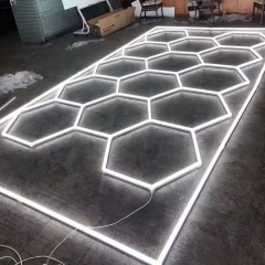 Oficina de detalhamento hexágono luzes led de teto para loja de carros e garagem luzes favo de mel luz led hexagonal