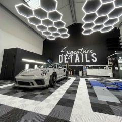 Factory Wholesale Price 2.43*4.84M Workshop Led Detailing Hexagon Ceiling Working Light For Car Garage