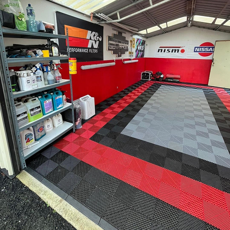 Free Design Customization Garage Floor Tiles Rigid Ribbed Waterproof Car Wash Floor