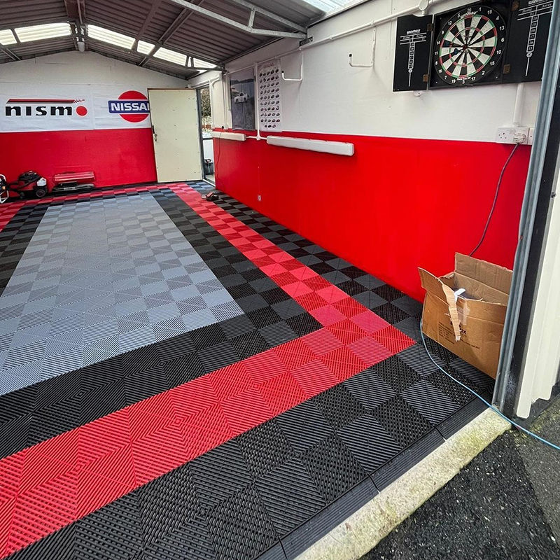 Free Design Customization Garage Floor Tiles Rigid Ribbed Waterproof Car Wash Floor