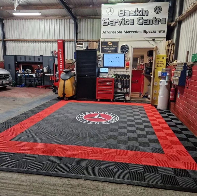 anti slip plastic garage flooring tiles interlocking for detailing shop