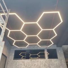 Auto Workshop Design Hexagonal Ceiling Light detailing Light LED Car Workshop Light