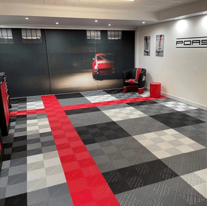 Warehouse Interlocking Garage Floor Tiles Plastic Flooring Garage Tiles