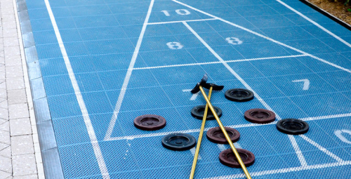 Outdoor Floor Interlock Basketball Home Court in China equipped with a portable basketball Court set maple sports flooring