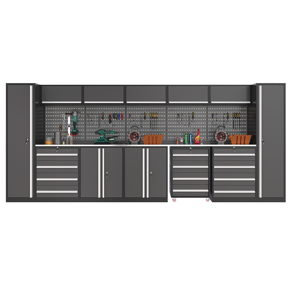 Large Steel Combination Workbench with Removable Feature Tool Cabinet for Home or Workshop Garage Use