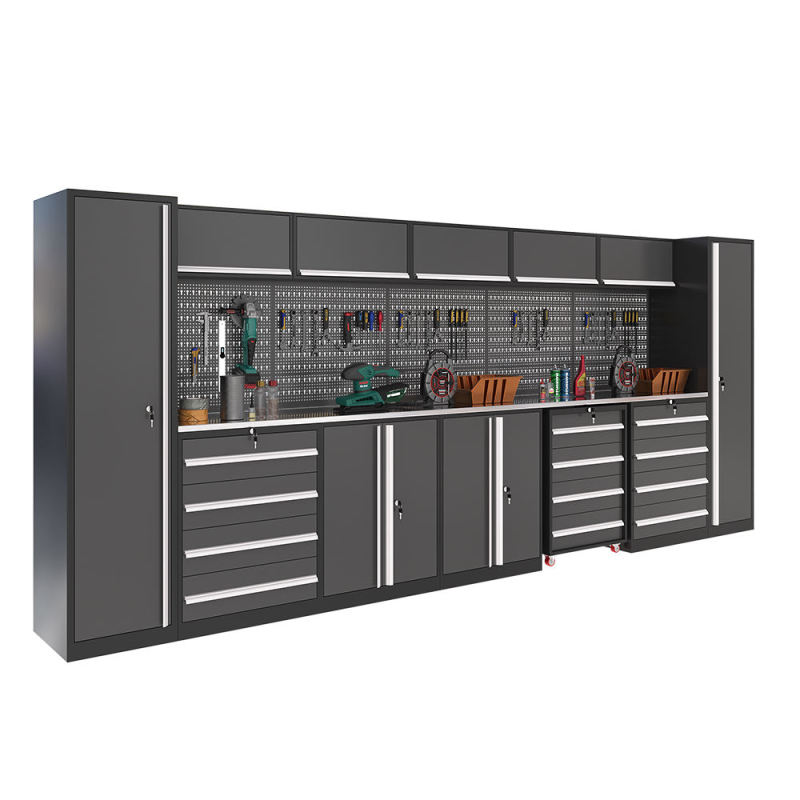 Large Steel Combination Workbench with Removable Feature Tool Cabinet for Home or Workshop Garage Use