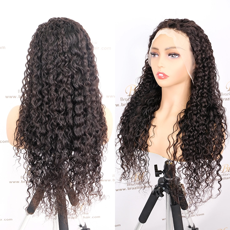 Brazilian hair Long Length Lace Front Wig Water Wave Hair