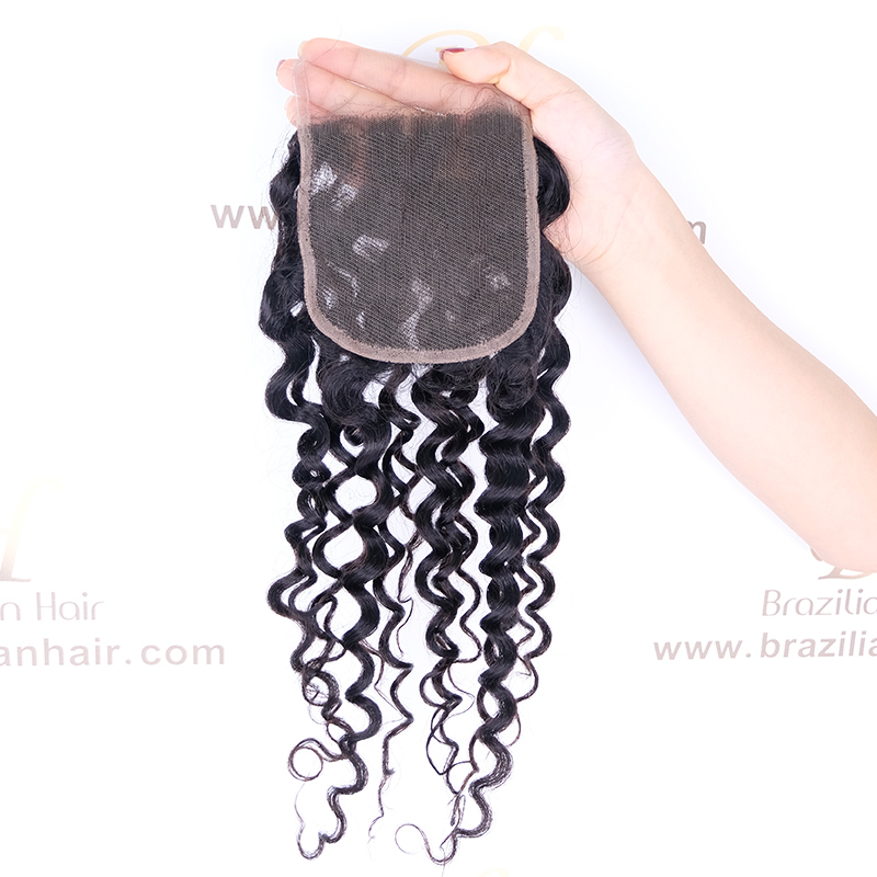 Brazilian hair italian curly Lace closure