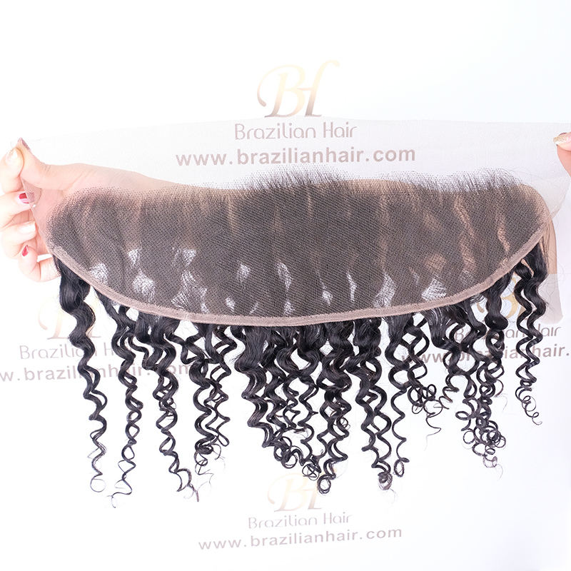 Brazilian hair deep curly lace frontal