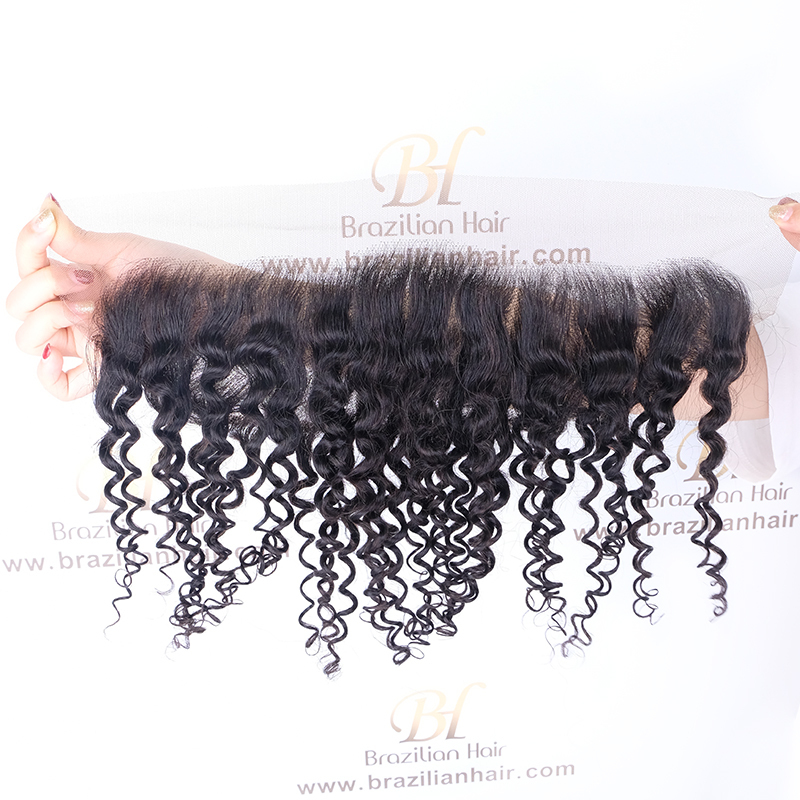 Brazilian hair deep curly lace frontal