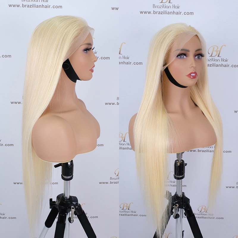 Custom 100% Human Brazilian Hair Blonde Color 13x4 Lace Full Frontal Wig 180% 200% Density Wig