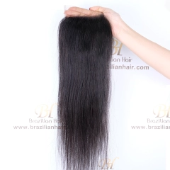 Brazilian hair silky straight Lace closure