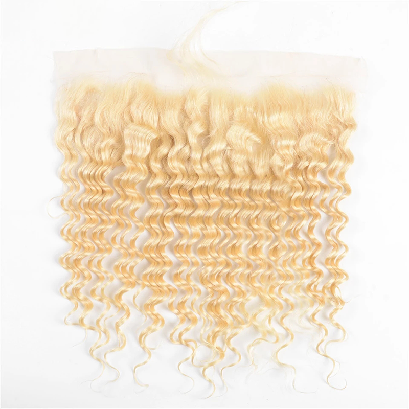Brazilian hair Blonde Deep Wave 13x4 lace frontal