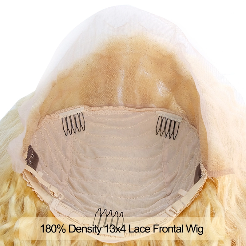Custom 100% Human Brazilian Hair Blonde Color 13x4 Lace Full Frontal Wig 180% 200% Density Wig