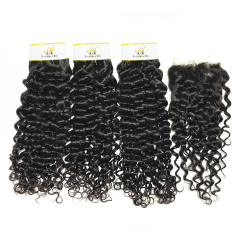 Wholesale 11A Grade Italian Curly Hair 3 Bundles With 4x4 Lace Closure Cheap Brazilian Hair