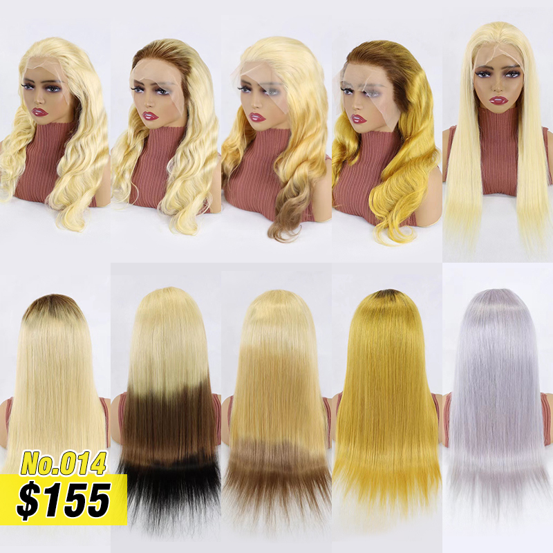 Colored 13x4 Transparent Frontal Wig 150% Density 100% Human Hair Wig