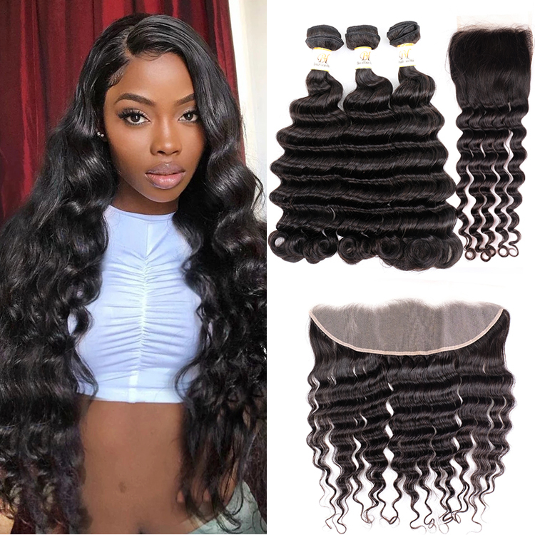 Transparent Lace Loose Deep Wave bundle Deals