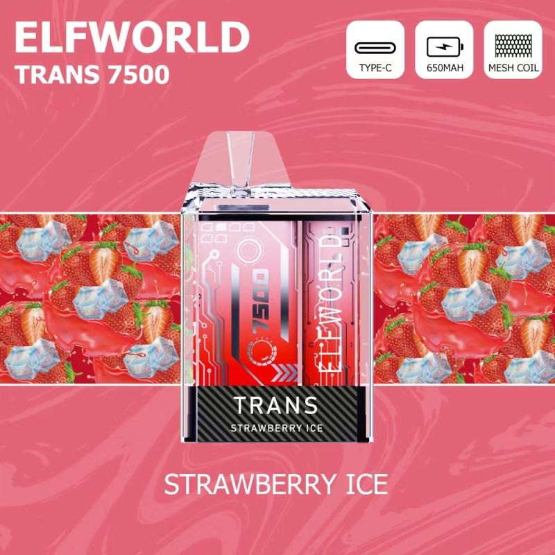 ELFWORLD TRANS 7500 RECHARGEABLE DISPOSABLE VAPE POD DEVICE WHOLESALE (7500 PUFFS)