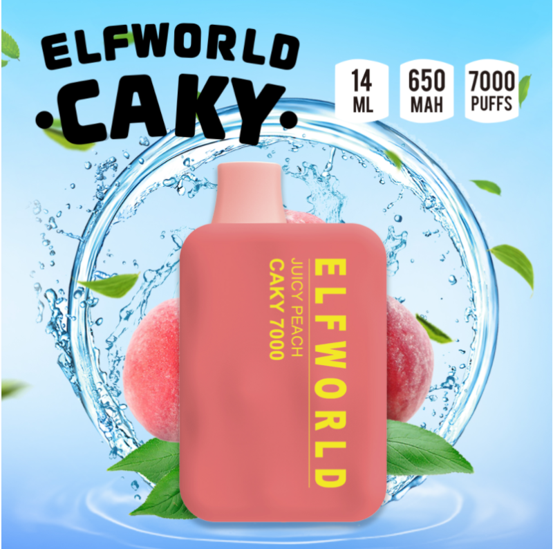 ELFWORLD CAKY 7000 RECHARGEABLE DISPOSABLE VAPE POD DEVICE WHOLESALE (7000 PUFFS)