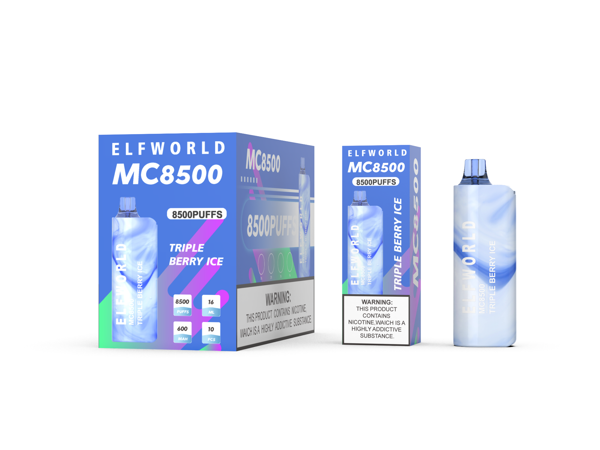 ELFWORLD MC8500 RECHARGEABLE DISPOSABLE VAPE POD DEVICE WHOLESALE (8500 PUFFS)