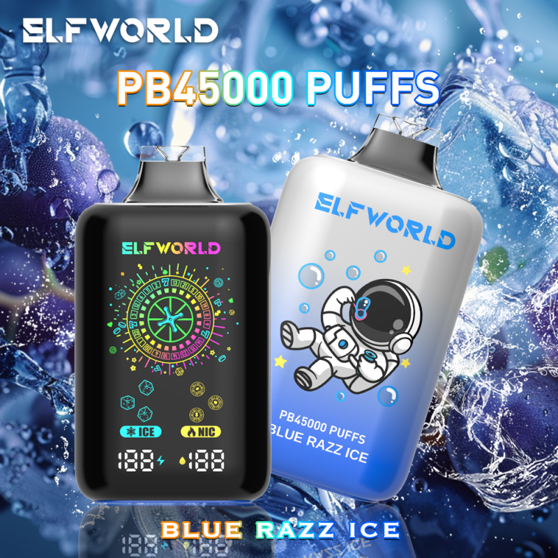 ELFWORLD PB45000 ICE CONTROAL NIC CONTROL VAPE DEVICE WITH BATTERY AND LIQUID DISPLAY WHOLESALE (45000 PUFFS)