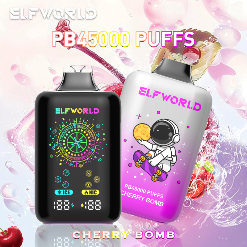 ELFWORLD PB45000 ICE CONTROAL NIC CONTROL VAPE DEVICE WITH BATTERY AND LIQUID DISPLAY WHOLESALE (45000 PUFFS)