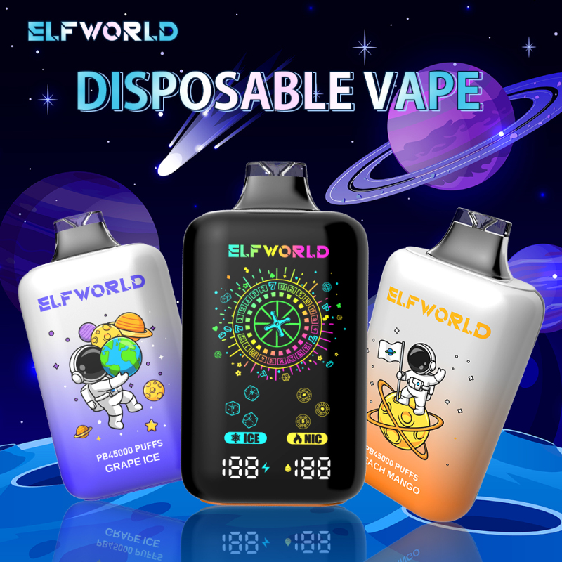ELFWORLD PB45000 ICE CONTROAL NIC CONTROL VAPE DEVICE WITH BATTERY AND LIQUID DISPLAY WHOLESALE (45000 PUFFS)