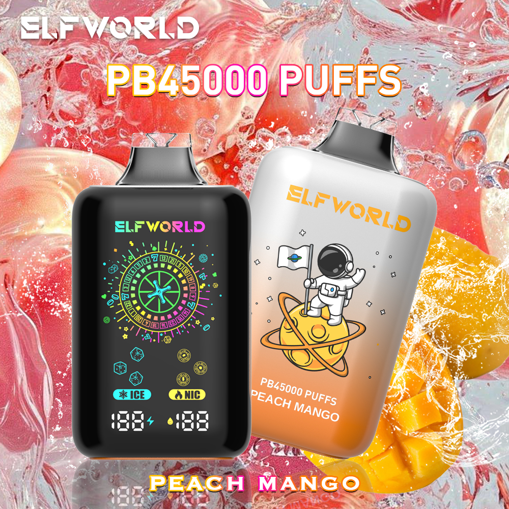 ELFWORLD PB45000 ICE CONTROAL NIC CONTROL VAPE DEVICE WITH BATTERY AND LIQUID DISPLAY WHOLESALE (45000 PUFFS)