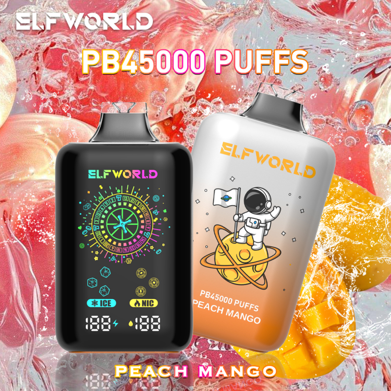 ELFWORLD PB45000 ICE CONTROAL NIC CONTROL VAPE DEVICE WITH BATTERY AND LIQUID DISPLAY WHOLESALE (45000 PUFFS)