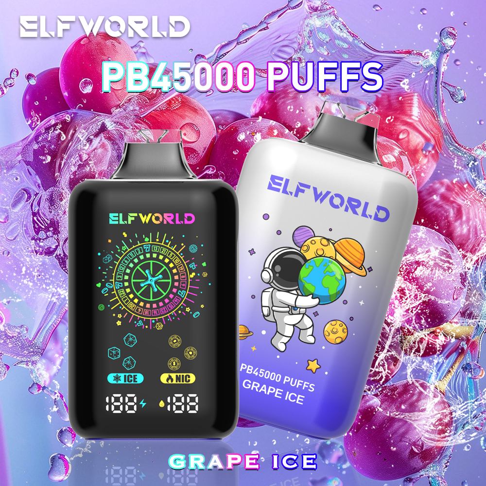 ELFWORLD PB45000 ICE CONTROAL NIC CONTROL VAPE DEVICE WITH BATTERY AND LIQUID DISPLAY WHOLESALE (45000 PUFFS)