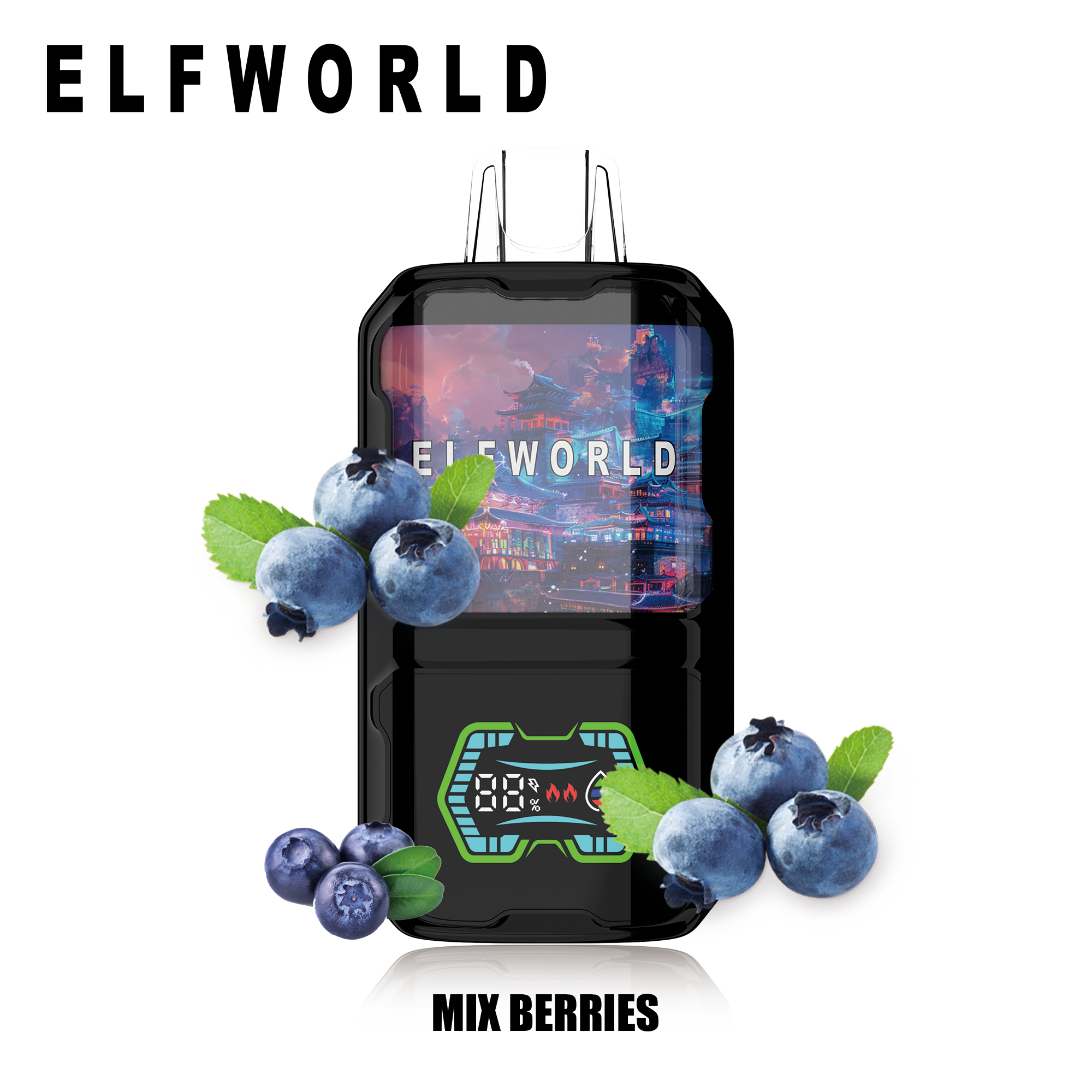 ELFWORLD AI22000 RECHARGEABLE DISPOSABLE VAPE POD DEVICE WITH BATTERY AND LIQUID DISPLAY WHOLESALE (22000 PUFFS)