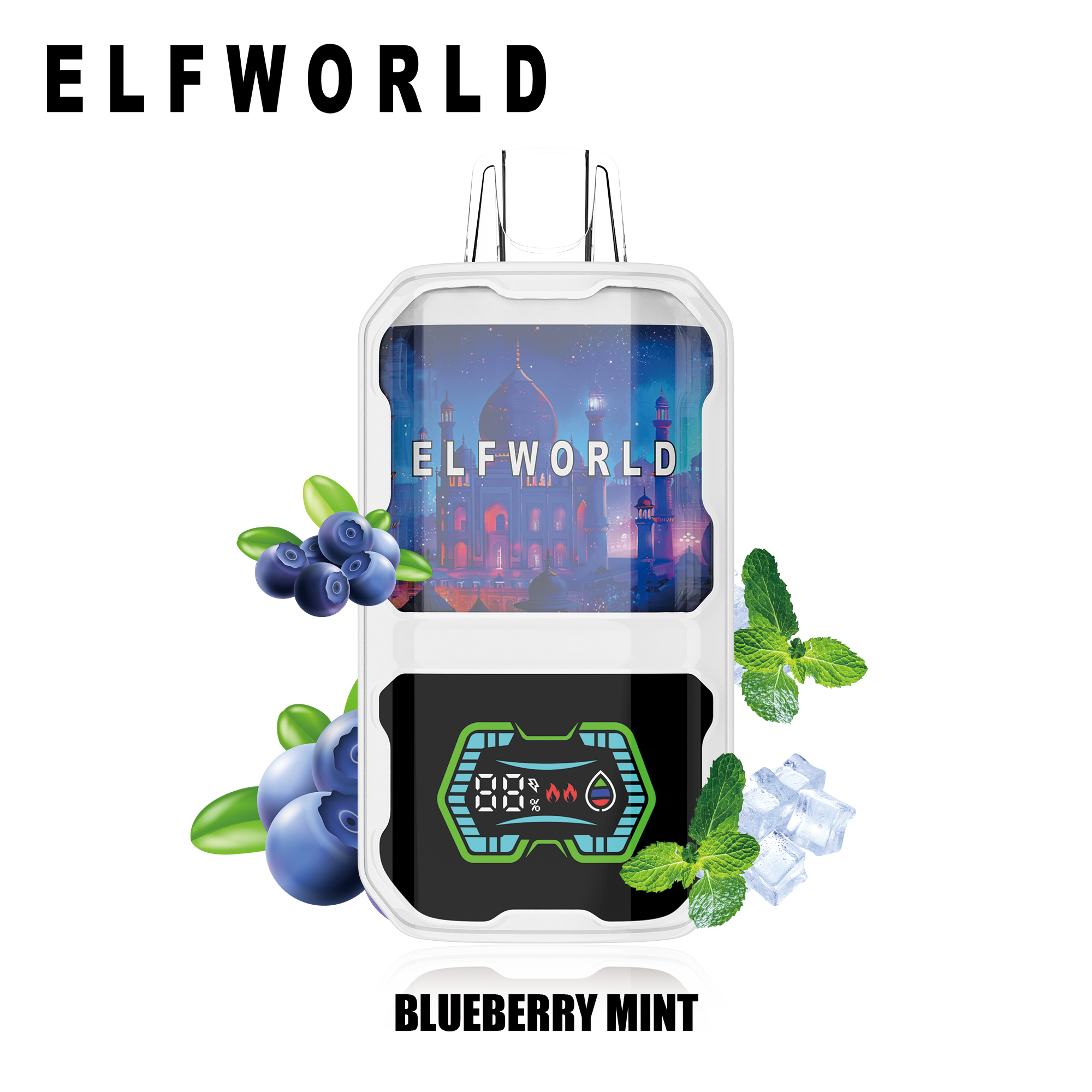 ELFWORLD AI22000 RECHARGEABLE DISPOSABLE VAPE POD DEVICE WITH BATTERY AND LIQUID DISPLAY WHOLESALE (22000 PUFFS)