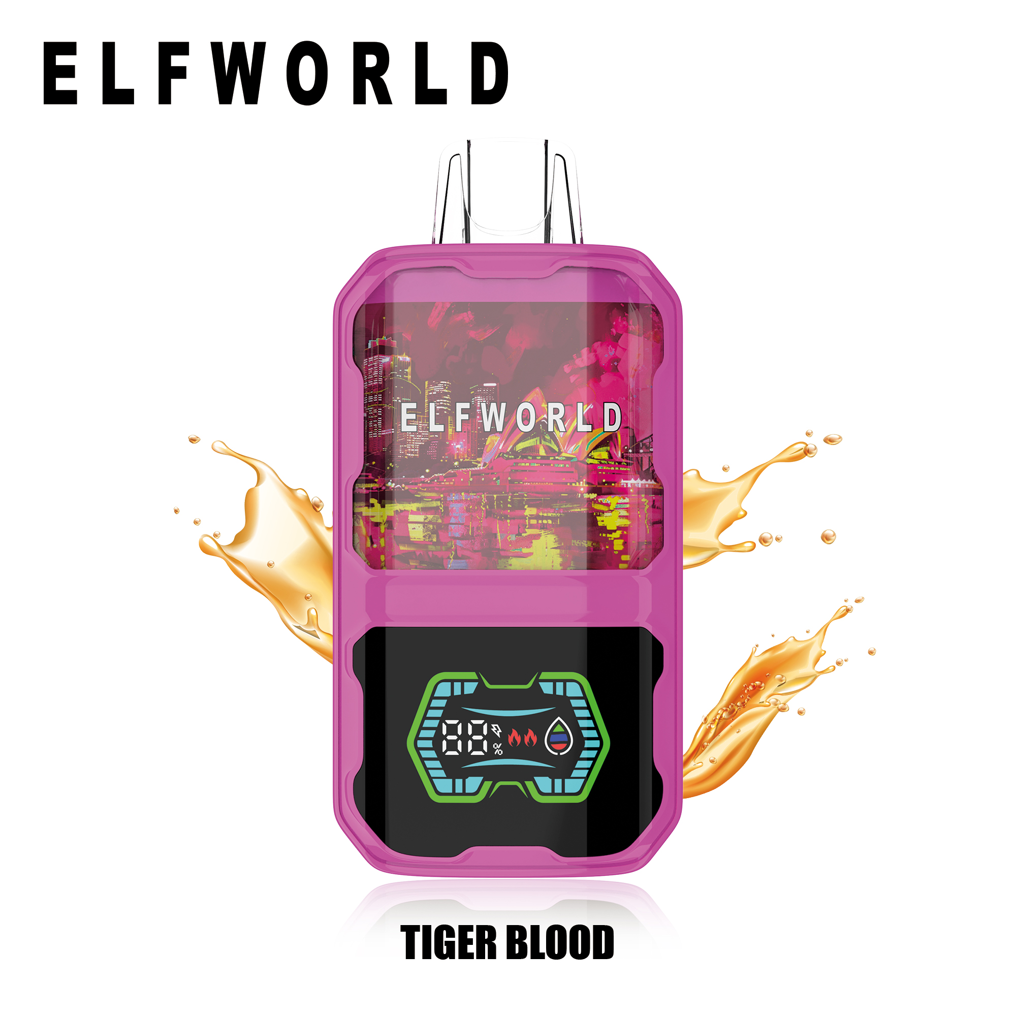 ELFWORLD AI22000 RECHARGEABLE DISPOSABLE VAPE POD DEVICE WITH BATTERY AND LIQUID DISPLAY WHOLESALE (22000 PUFFS)