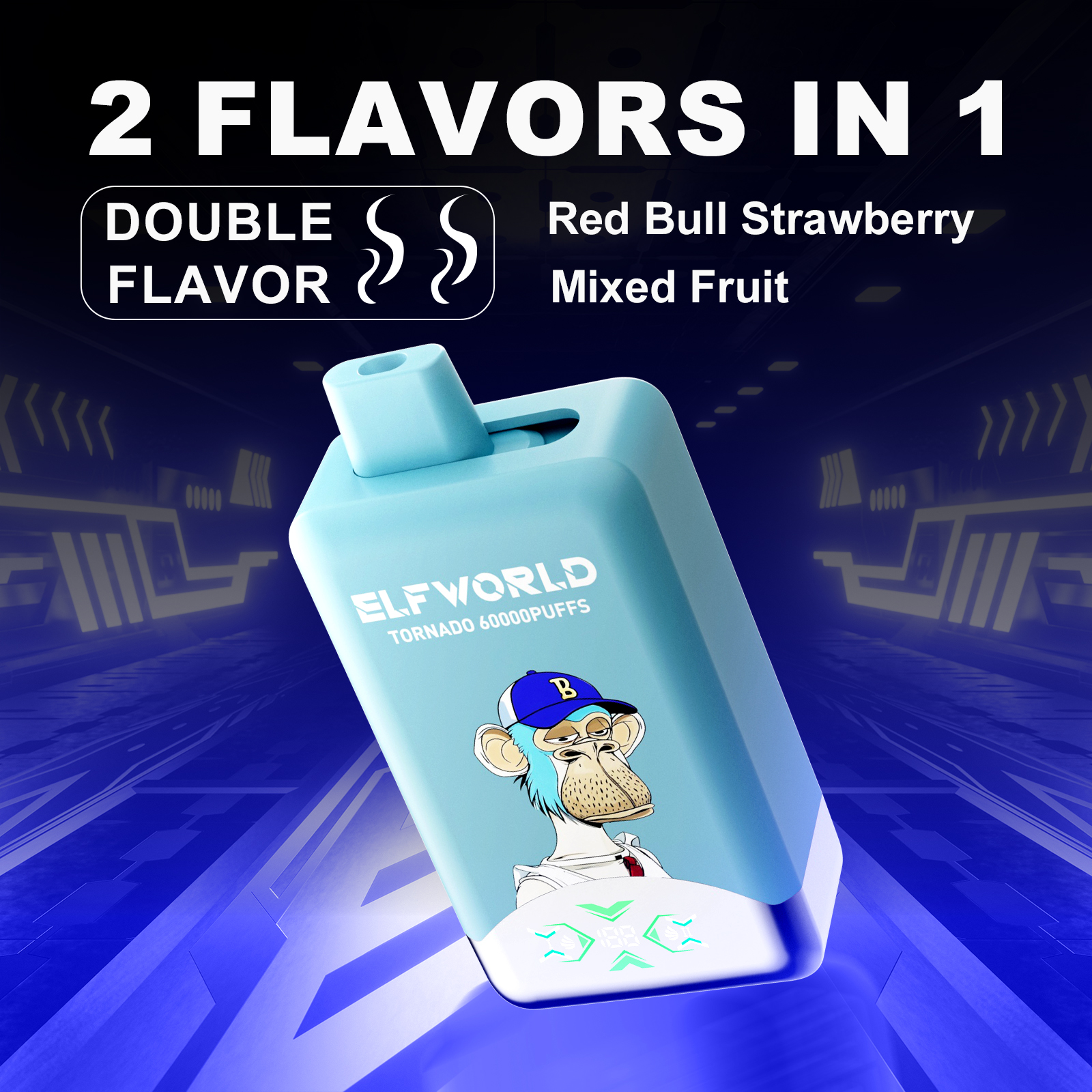 ELFWOLRD TORNADO 60000 2IN1 DUAL FLAVOR VAPE DEVICE WITH NICE DESIGN (60000 PUFFS)