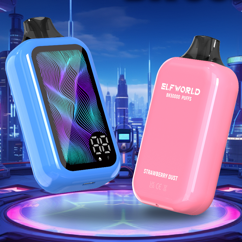 ELFWORLD BK50000 FULL SCREEN VAPE DEVICE WITH BATTERY AND LIQUID DISPLAY WHOLESALE (50000 PUFFS)