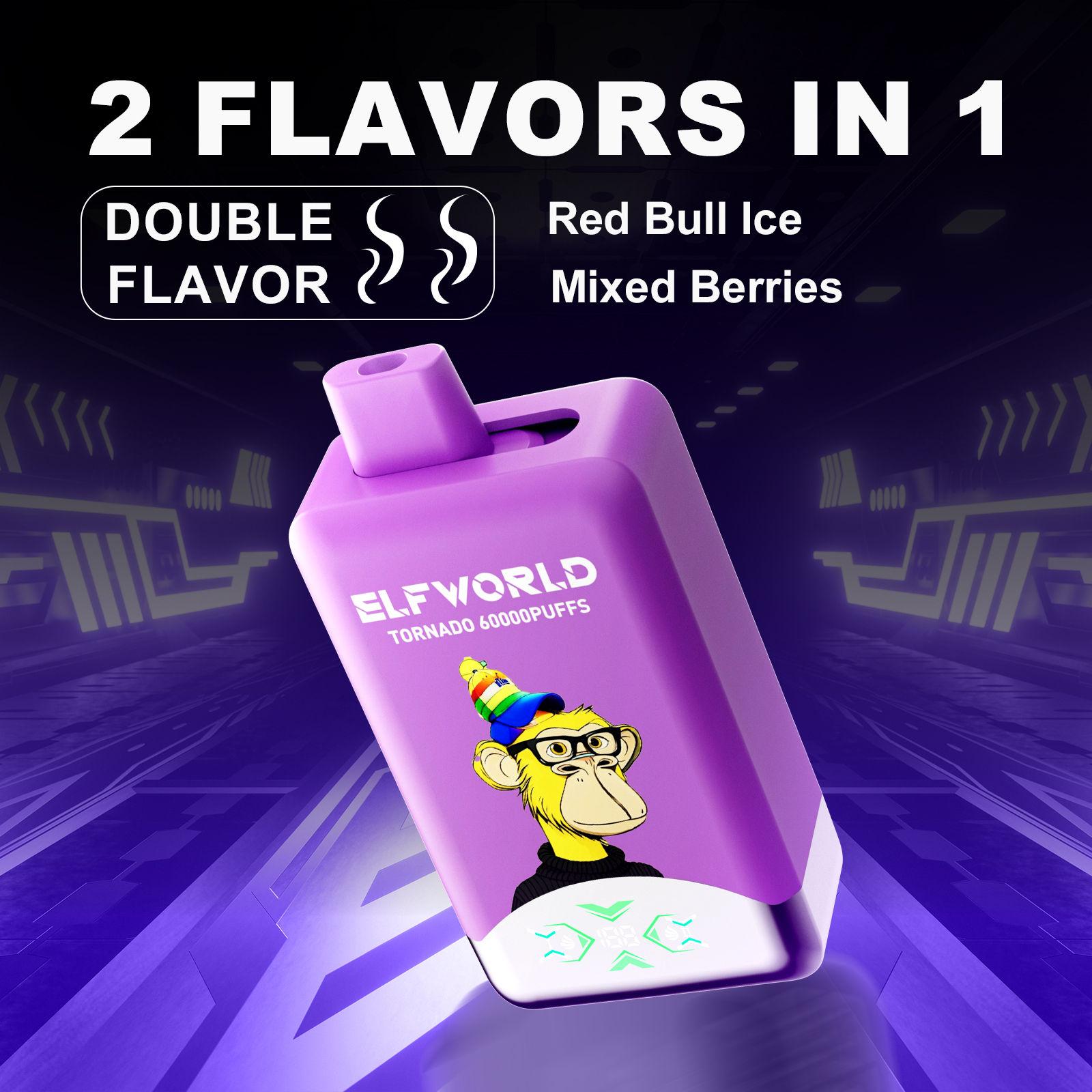 ELFWOLRD TORNADO 60000 2IN1 DUAL FLAVOR VAPE DEVICE WITH NICE DESIGN (60000 PUFFS)