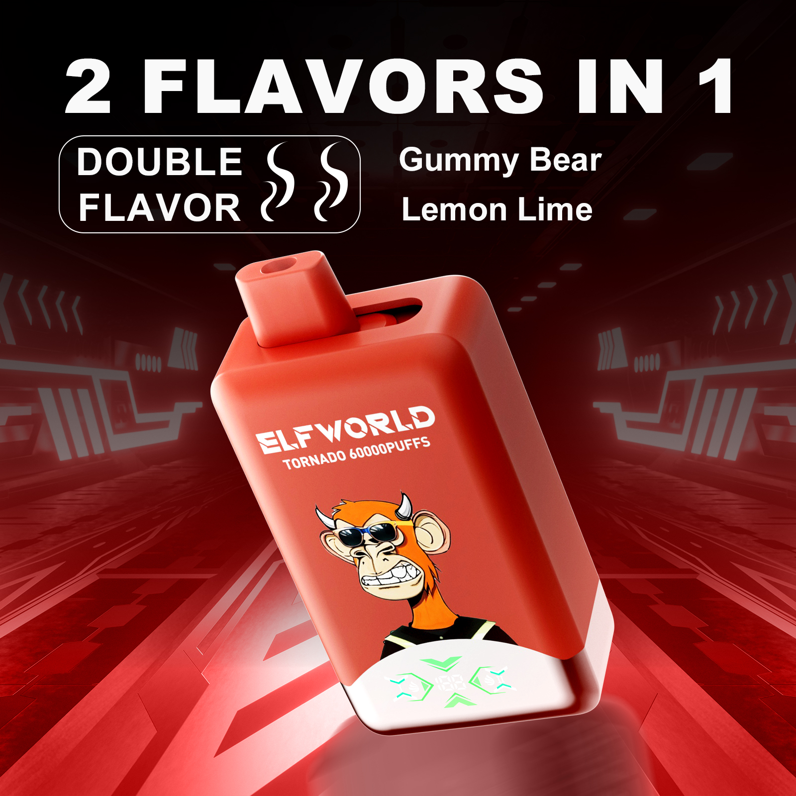 ELFWOLRD TORNADO 60000 2IN1 DUAL FLAVOR VAPE DEVICE WITH NICE DESIGN (60000 PUFFS)