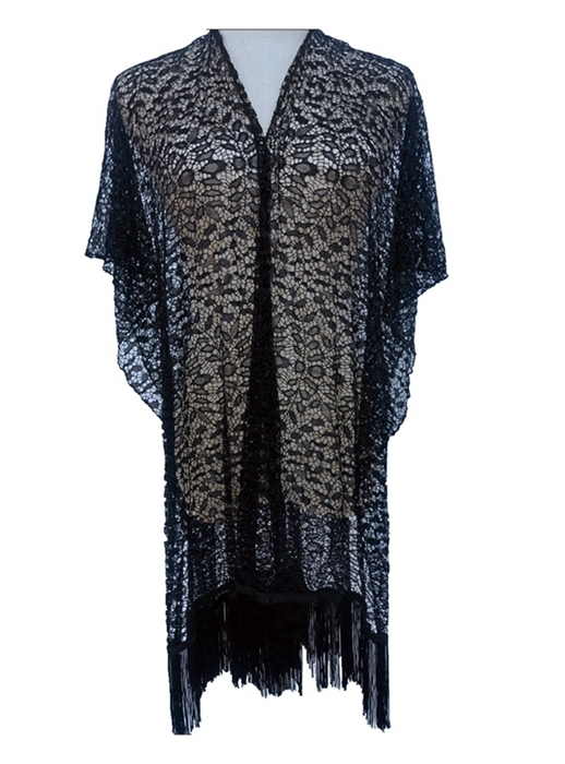 YLhighton lace cover up Warp knitted Hollow Summer Swimwear Tassel
